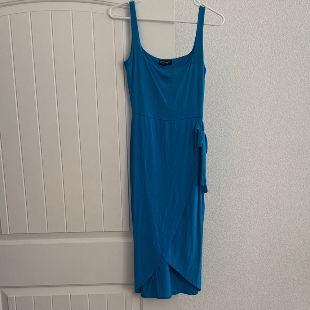 See You Monday Bright Blue Midi Dress
